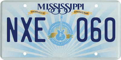 MS license plate NXE060