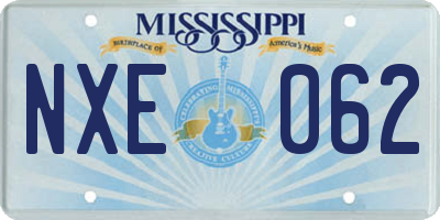 MS license plate NXE062