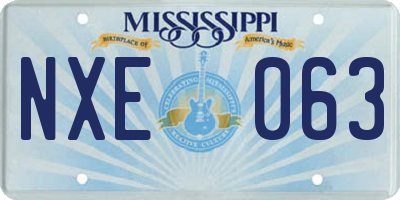 MS license plate NXE063