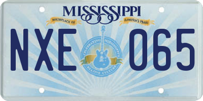 MS license plate NXE065