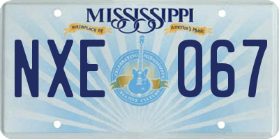 MS license plate NXE067