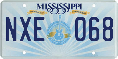 MS license plate NXE068
