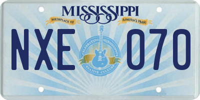 MS license plate NXE070