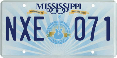 MS license plate NXE071