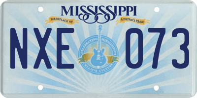 MS license plate NXE073