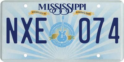 MS license plate NXE074