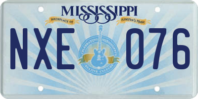 MS license plate NXE076