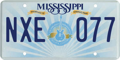 MS license plate NXE077