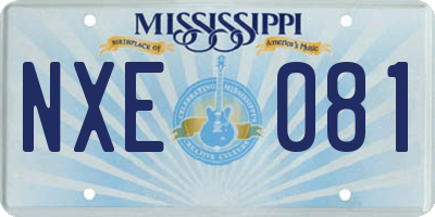 MS license plate NXE081