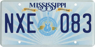 MS license plate NXE083