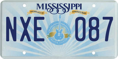 MS license plate NXE087