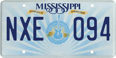 MS license plate NXE094