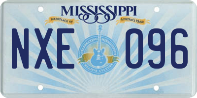MS license plate NXE096