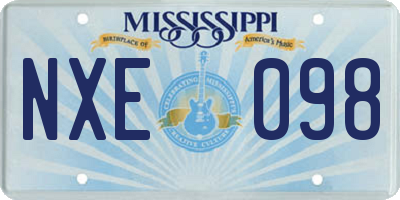 MS license plate NXE098