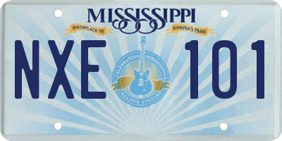 MS license plate NXE101