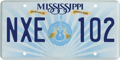 MS license plate NXE102