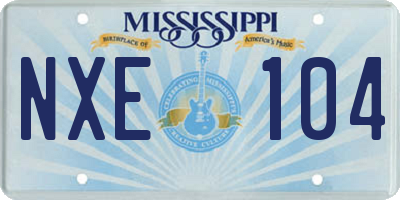 MS license plate NXE104