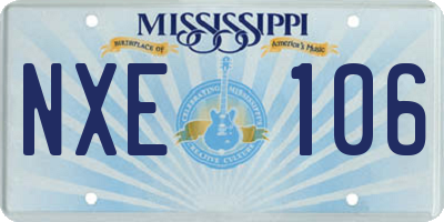 MS license plate NXE106