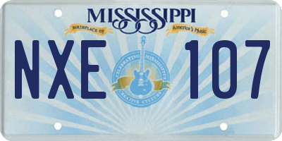 MS license plate NXE107