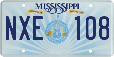 MS license plate NXE108