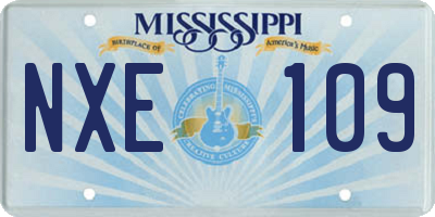 MS license plate NXE109