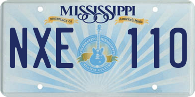 MS license plate NXE110