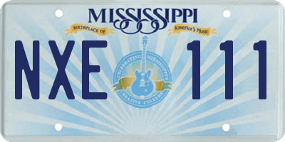 MS license plate NXE111