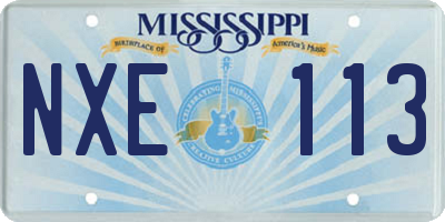 MS license plate NXE113