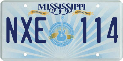 MS license plate NXE114