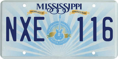 MS license plate NXE116