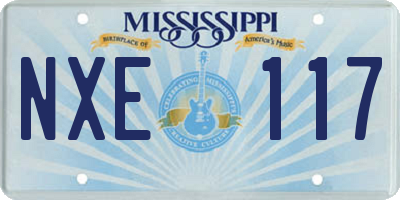 MS license plate NXE117
