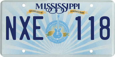 MS license plate NXE118