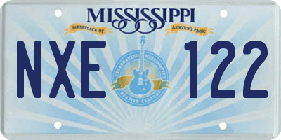 MS license plate NXE122