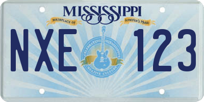 MS license plate NXE123