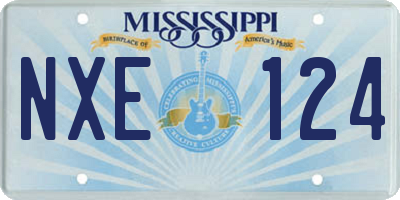 MS license plate NXE124