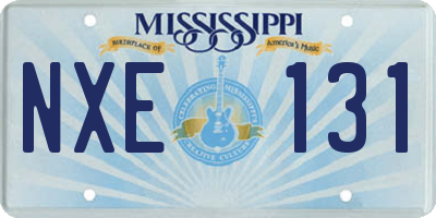 MS license plate NXE131