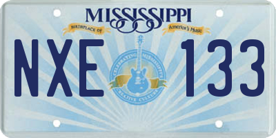 MS license plate NXE133