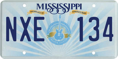 MS license plate NXE134