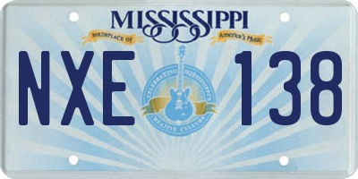 MS license plate NXE138