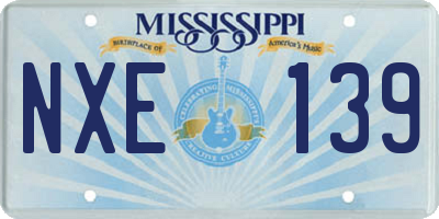 MS license plate NXE139