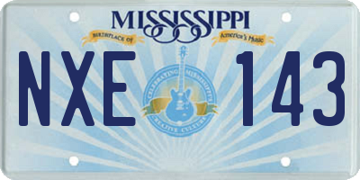 MS license plate NXE143