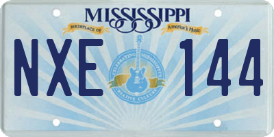 MS license plate NXE144