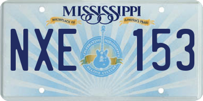 MS license plate NXE153