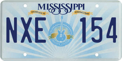 MS license plate NXE154