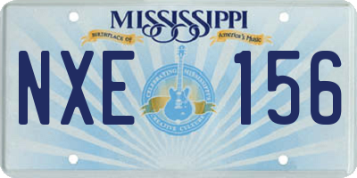 MS license plate NXE156