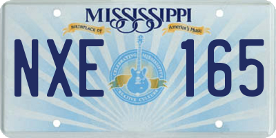 MS license plate NXE165