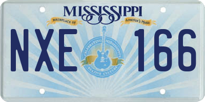 MS license plate NXE166