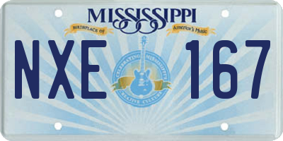 MS license plate NXE167