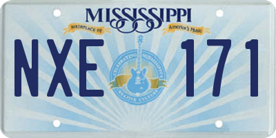 MS license plate NXE171
