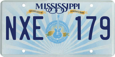 MS license plate NXE179